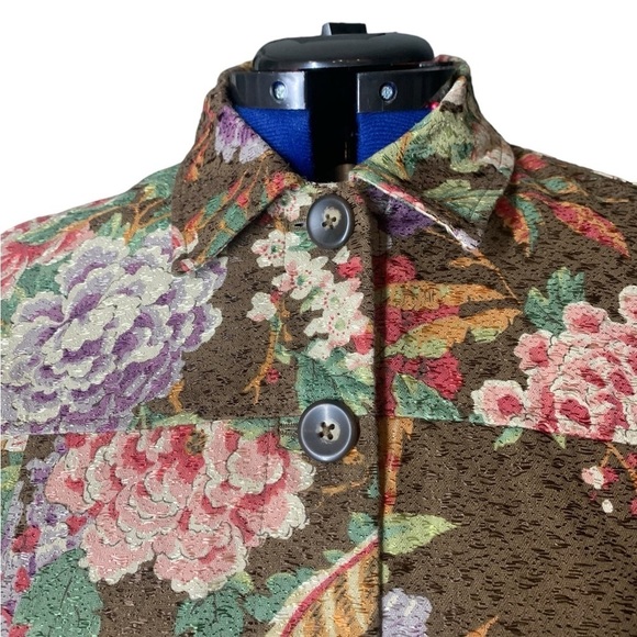 Coldweather Creek Vintage Floral Brown Blazer - Picture 7 of 10